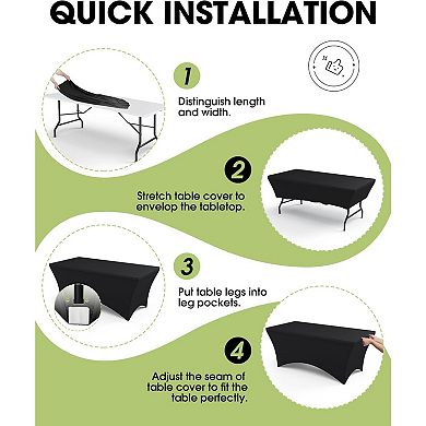 Spandex Tablecloth 6 Pack Fitted Stretch for Rectangle Tables