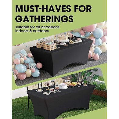 Spandex Tablecloth 6 Pack Fitted Stretch for Rectangle Tables