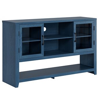 Buffet Cabinet with Glass Doors, Farmhouse Coffee Bar Storage Console for Dining Room, Entryway