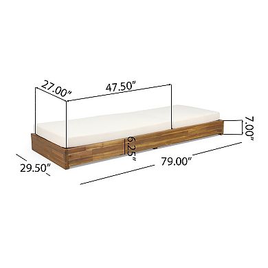 Adjustable Chaise Lounge Acacia Wood with 5-Position Recline, Set of 4