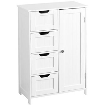 Bathroom Storage Cabinet, Compact Floor Unit with Large Capacity and Adjustable Shelf
