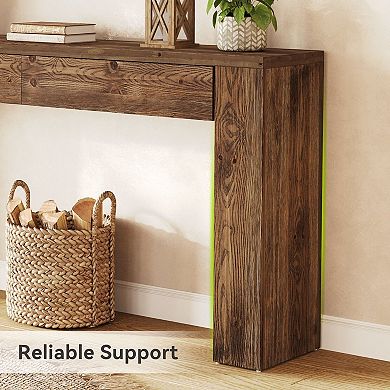 Solid Wood Console Table with Drawers for Hallway or Behind Sofa