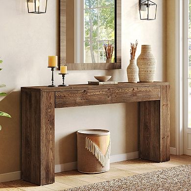 Solid Wood Console Table with Drawers for Hallway or Behind Sofa