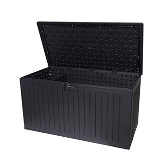 Extra Large Deck Storage Box with Lockable Lid for Patio Cushions, Garden Tools, and Accessories