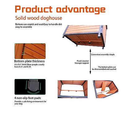 IFMALL Outdoor Indoor Weatherproof Large Dog Kennel with Removable Floor