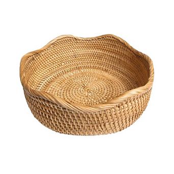 Handmade Rattan Bread Basket Decorative Bowl