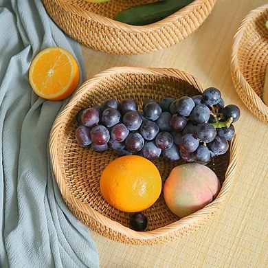 Handmade Rattan Bread Basket Decorative Bowl