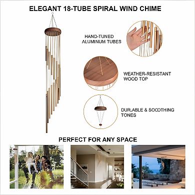 36 Inch Memorial Wind Chimes, Outdoor with S Hook for Garden Decoration