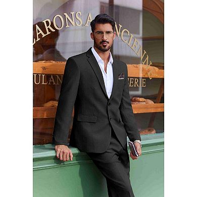 COOFANDY Classic Fit Suits for Men 2 Piece Suit Two Button Soild Jacket Pants Set Wedding Prom