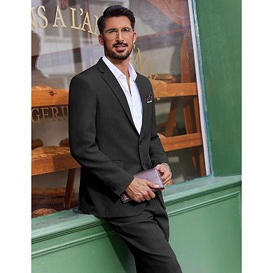 COOFANDY Classic Fit Suits for Men 2 Piece Suit Two Button Soild Jacket Pants Set Wedding Prom