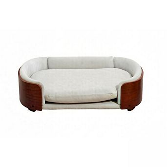 IFMALL Elevated Pet Sofa Bed with Solid Wood Legs and Removable Cushion