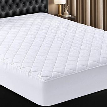 Quilted Fitted Mattress Pad, Queen Size, Elastic Fitted Mattress Topper Protector and Cover