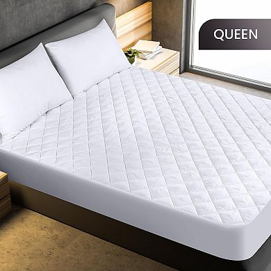 Quilted Fitted Mattress Pad, Queen Size, Elastic Fitted Mattress Topper Protector and Cover
