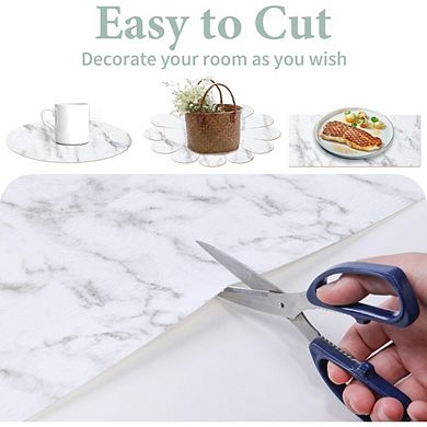 Great Ambitions 2-Layer Waterproof Non-Slip Drawer Liner, 12"x20'ft, Marble Design