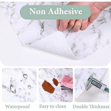 Great Ambitions 2-Layer Waterproof Non-Slip Drawer Liner, 12"x20'ft, Marble Design