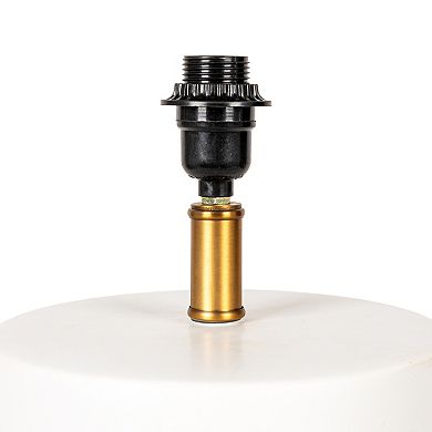 Hello Honey Stoneware Table Lamp with Raised Design, Ivory Glaze