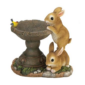 Zingz Home Playful Bunnies Bird Feeder 10x6.5x10.5"
