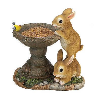Zingz Home Playful Bunnies Bird Feeder 10x6.5x10.5"