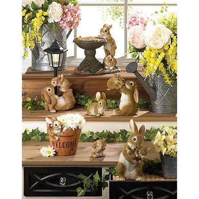 Zingz Home Playful Bunnies Bird Feeder 10x6.5x10.5"