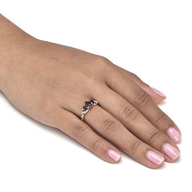 .93 TCW Oval Sapphire 18K Gold-Plated Sterling Silver Ring
