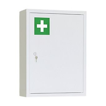 Wall Mounted Medical Storage Cabinet with Locking Door and Shelves