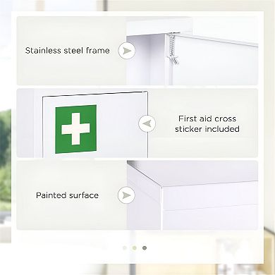 Wall Mounted Medical Storage Cabinet with Locking Door and Shelves