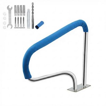 39"x32" Pool Handrail for Inground Pools, 375 LBS Load Capacity Pool Stair Rail with Grip Cover