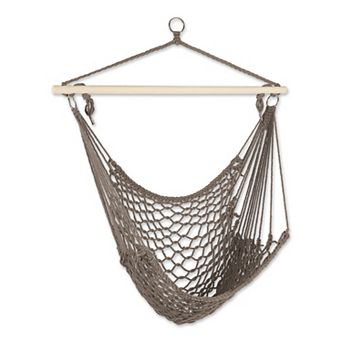Zingz Home Recycled Cotton Hammock Chair with Wooden Spreader Bar