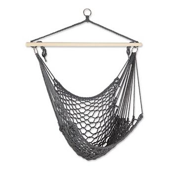 Zingz Home Recycled Cotton Hammock Chair with Wooden Spreader Bar