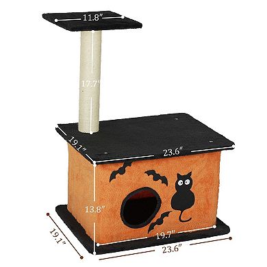 Cat Tree with Condo, Plush Platforms and Sisal Scratching Post for Indoor Cats