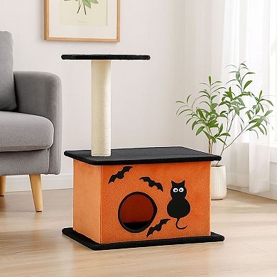 Cat Tree with Condo, Plush Platforms and Sisal Scratching Post for Indoor Cats