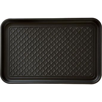 Great Ambitions All-Weather Indoor/Outdoor Boot Tray, Heavy-Duty Hard Plastic with Raised Edge