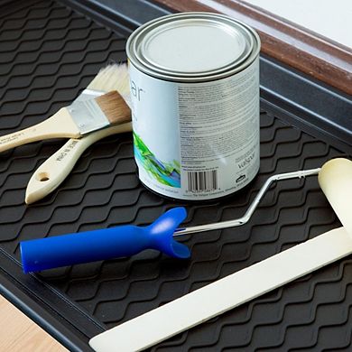 Great Ambitions All-Weather Indoor/Outdoor Boot Tray, Heavy-Duty Hard Plastic with Raised Edge