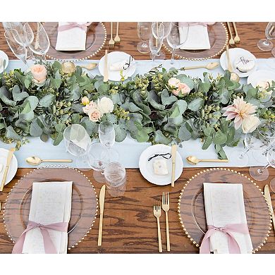 6.56 ft Eucalyptus Garland Artificial Boxwood Greenery Vines Wedding Party Table Runner Home