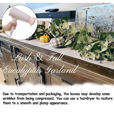 6.56 ft Eucalyptus Garland Artificial Boxwood Greenery Vines Wedding Party Table Runner Home