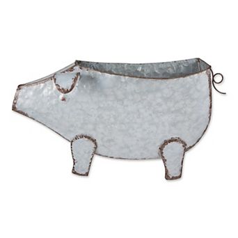 Zingz Home Pig Galvanized Metal Wall Planter