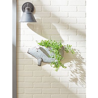 Zingz Home Pig Galvanized Metal Wall Planter