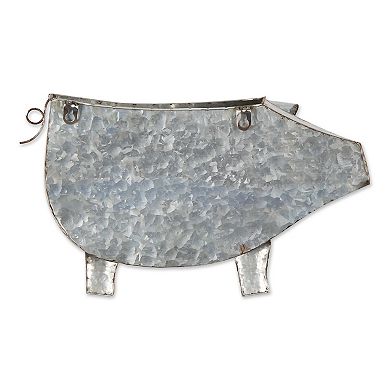 Zingz Home Pig Galvanized Metal Wall Planter