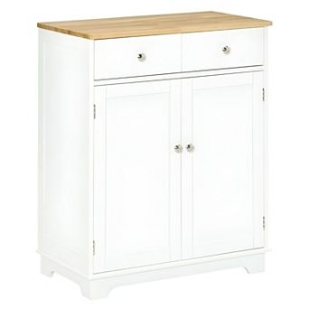Multi-Use Storage Cabinet with Drawers & Adjustable Shelf for Kitchen or Entryway