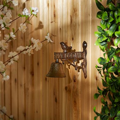 Zingz Home Welcome Sign with Bird Cast Iron Door Bell