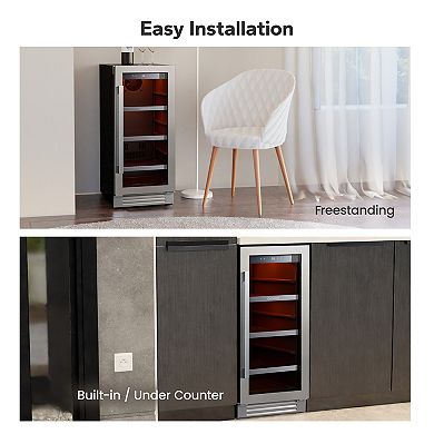 Ca'Lefort 15'' Beverage Refrigerator Cooler,100 Cans Beverage Fridge for Home Office