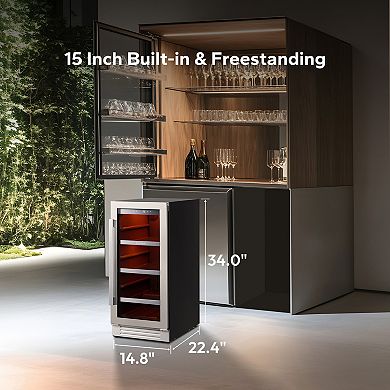 Ca'Lefort 15'' Beverage Refrigerator Cooler,100 Cans Beverage Fridge for Home Office