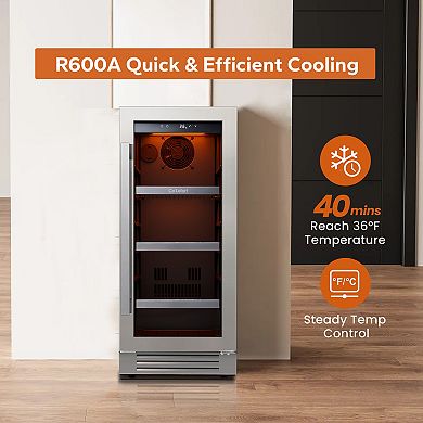 Ca'Lefort 15'' Beverage Refrigerator Cooler,100 Cans Beverage Fridge for Home Office