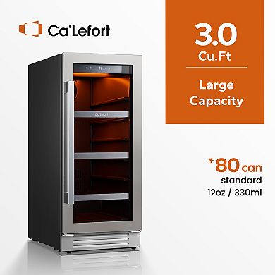 Ca'Lefort 15'' Beverage Refrigerator Cooler,100 Cans Beverage Fridge for Home Office