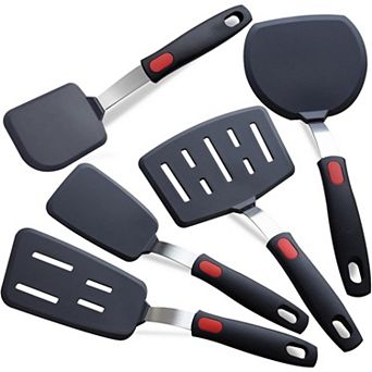 Silicone Spatula Turner 5 Pack Heat Resistant for Nonstick Cookware