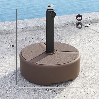 Fillable Outdoor Patio Umbrella Base, HDPE Stand for Garden or Deck