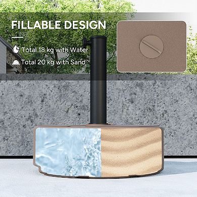 Fillable Outdoor Patio Umbrella Base, HDPE Stand for Garden or Deck