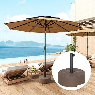 Fillable Outdoor Patio Umbrella Base, HDPE Stand for Garden or Deck