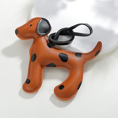 Leather Dog Keychain Bag Charm Purse Accessory