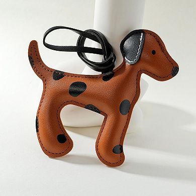Leather Dog Keychain Bag Charm Purse Accessory